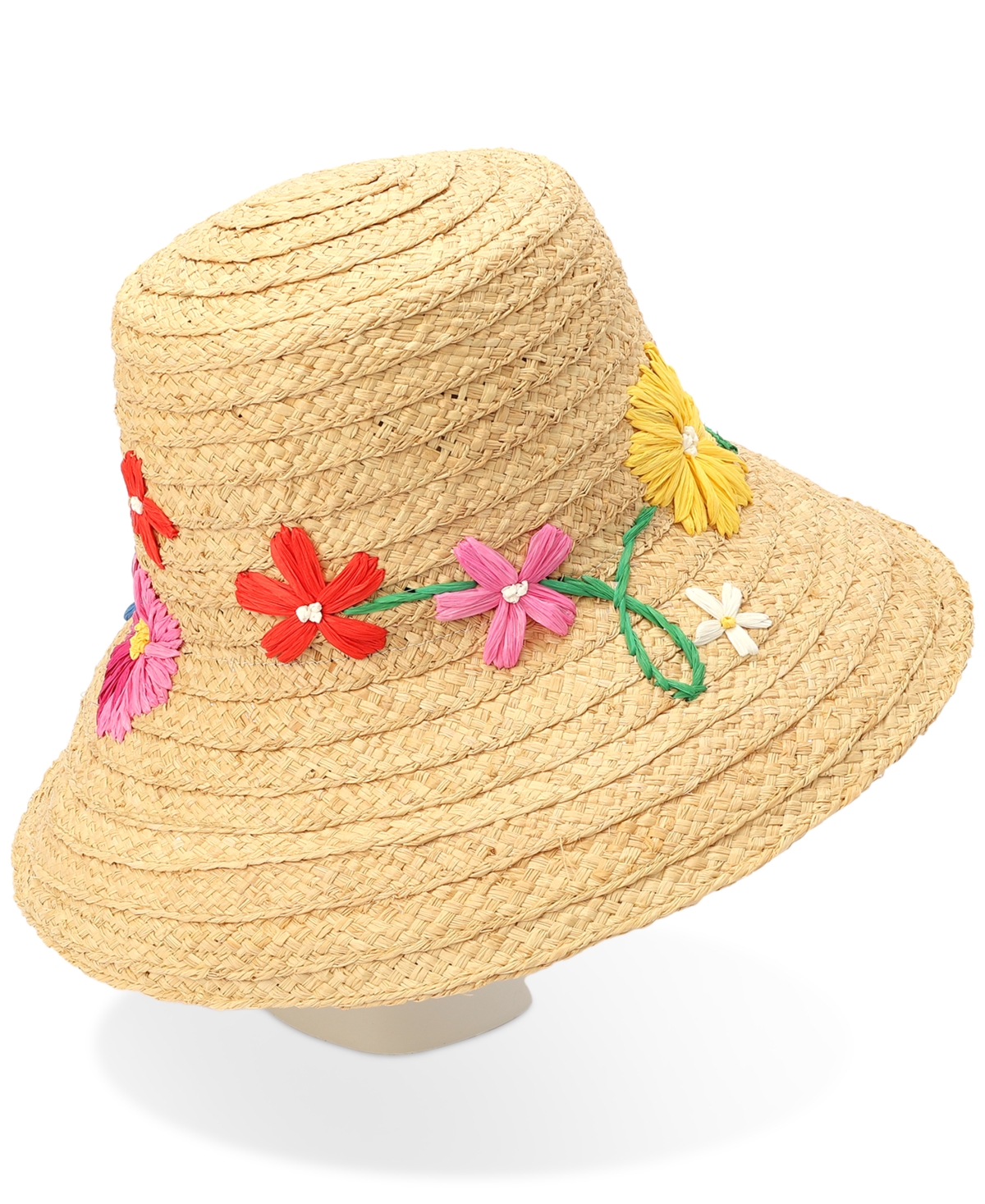 Floral Embroidered Hat - Natural