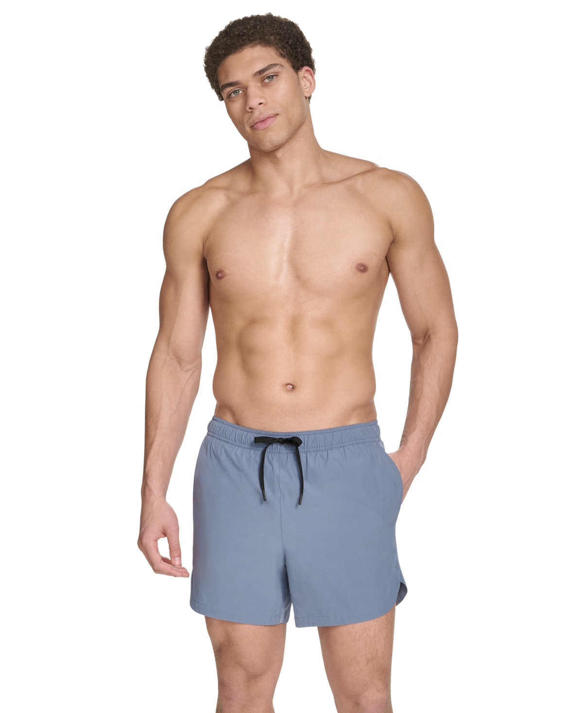 Calvin Klein Men's Stretch Active Modern Euro 5" Swimsuit In Blue