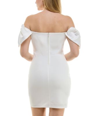 Juniors' Off-The-Shoulder Bow-Sleeve Dress