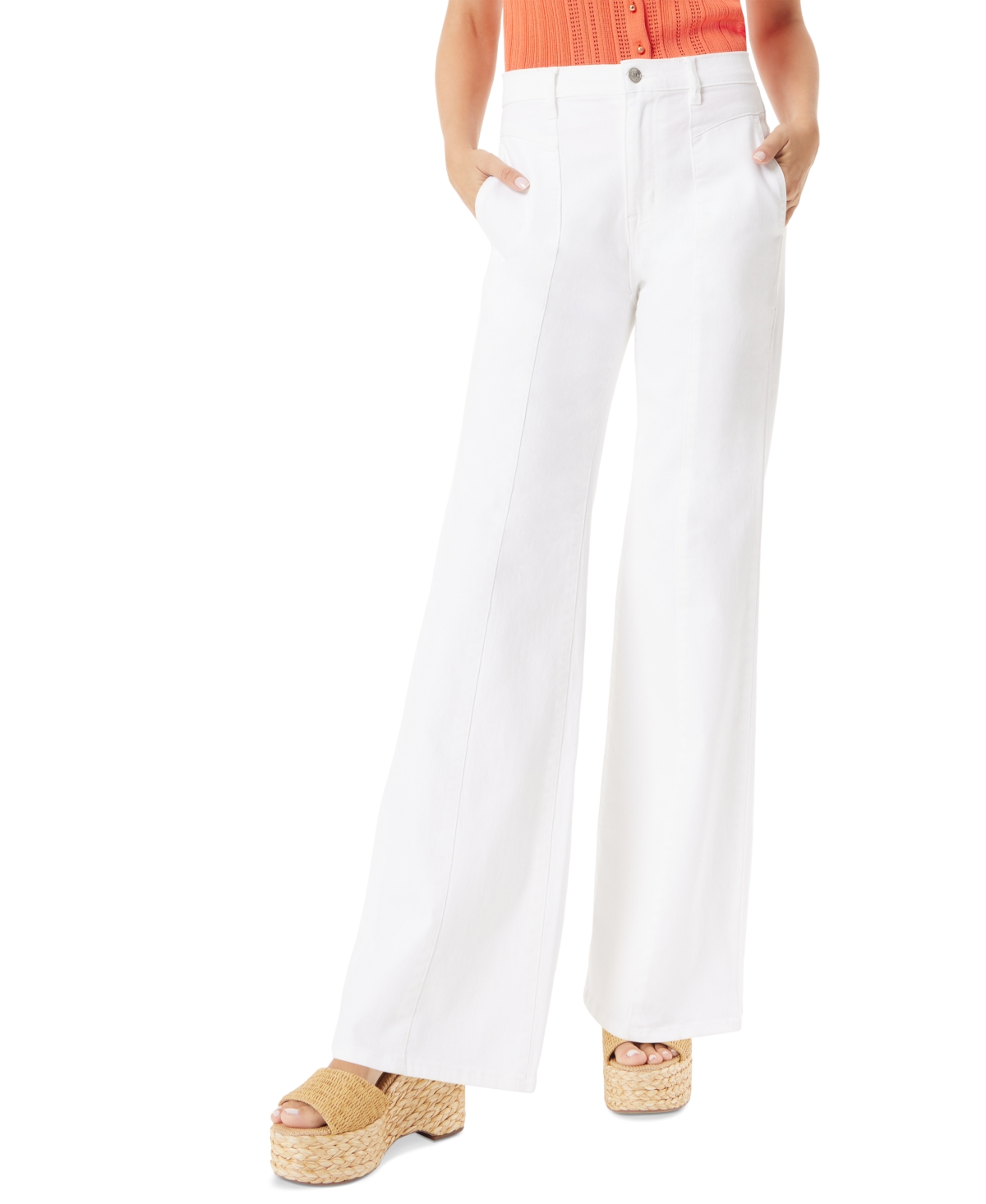 Sam Edelman Women's High-Rise Flare-Leg Jeans - White