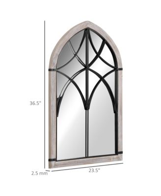 36.5" x 23.5" Farmhouse Wall Mirror, Arch Window Mirror for Wall