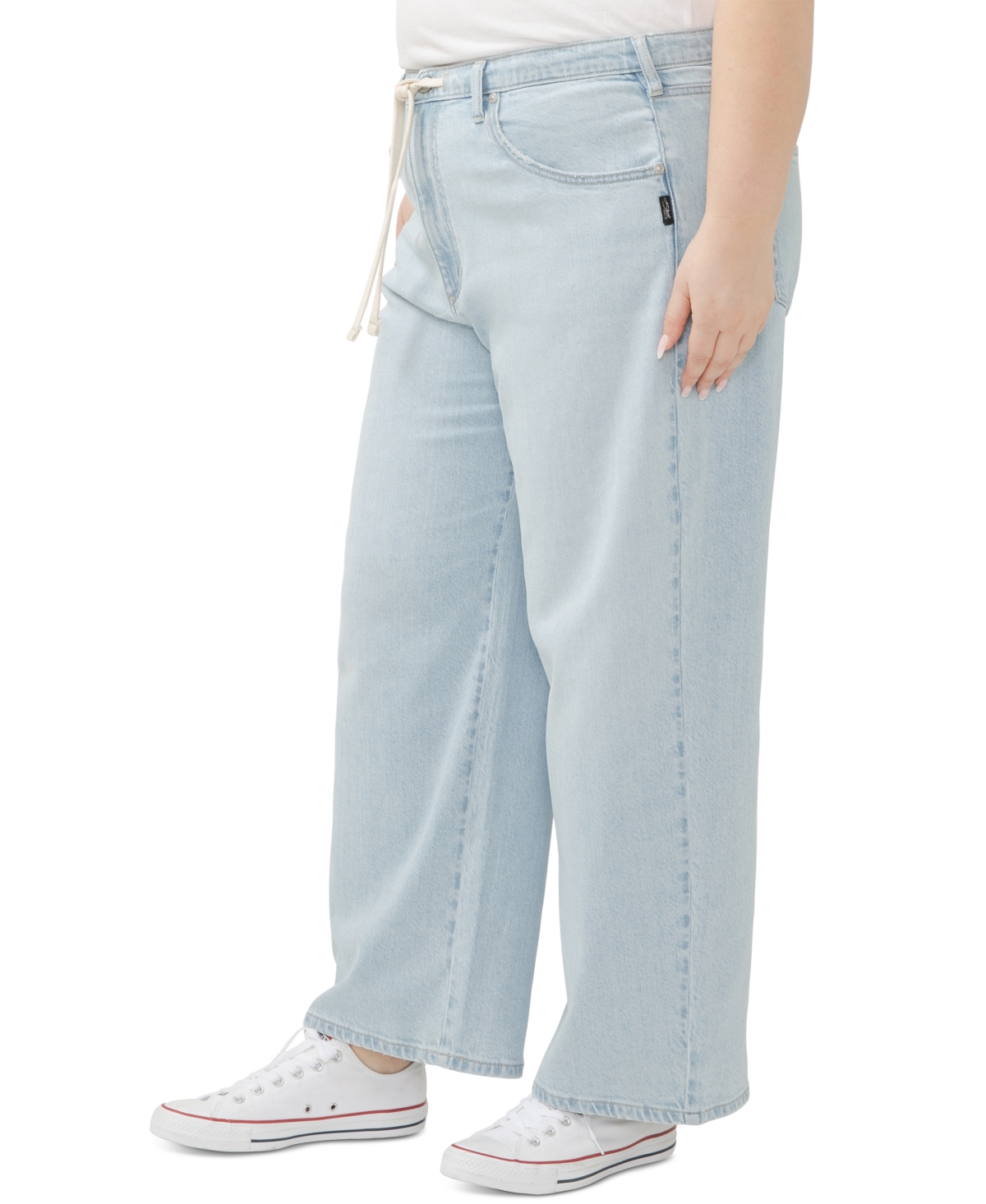 Shop Silver Jeans Co. Plus Size Be Easy Straight-leg Drawstring Jeans