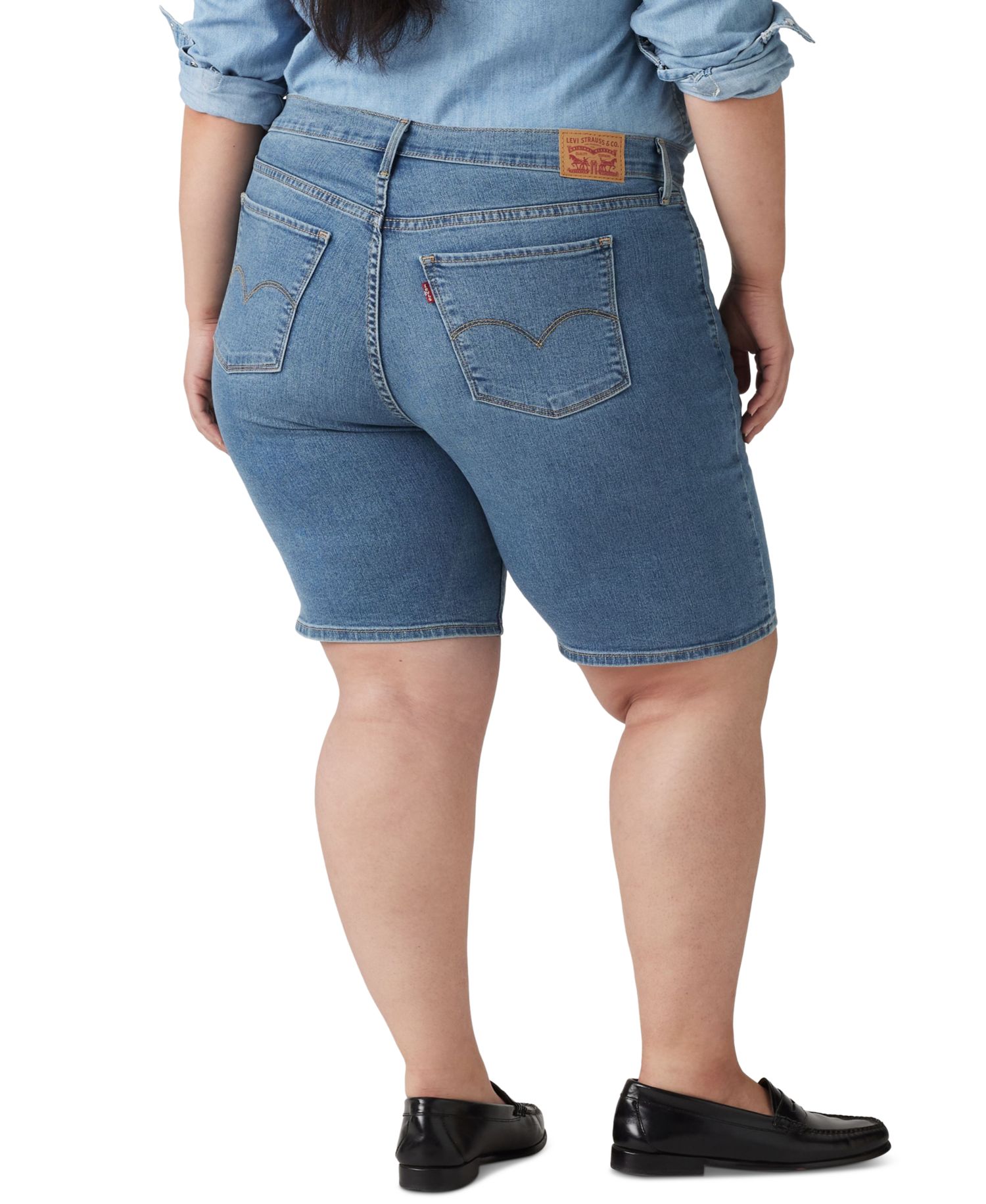 Plus Size Mid-Rise Shaping Bermuda Shorts
