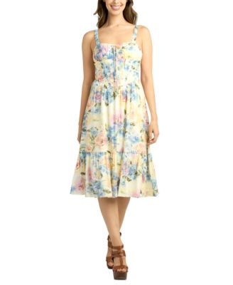 BCX - Juniors' Sleeveless Floral Sweetheart Dress