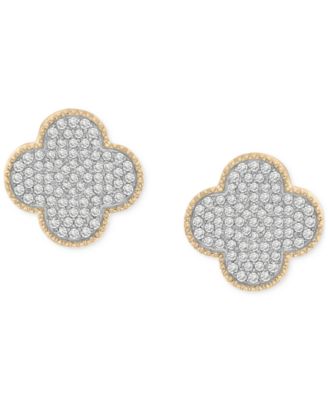 Men's Diamond Clover Stud Earrings (1/2 ct. t.w.) in 10k Yellow Gold