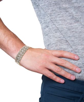Men's Diamond Bracelet (4 ct. t.w) in 14k Gold-Plated Sterling Silver & Sterling Silver 