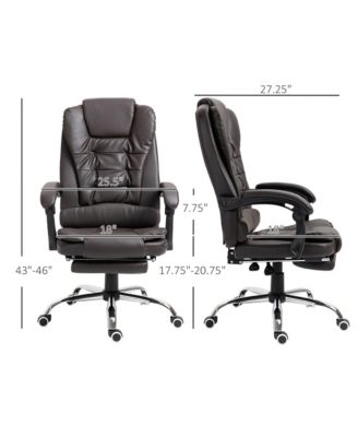Executive Office Chair with Footrest, Padded Armrests,