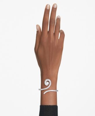 Ariana Grande x Swarovski&reg; Crystal Cultivated Pearl Baguette Cut Bangle Bracelet