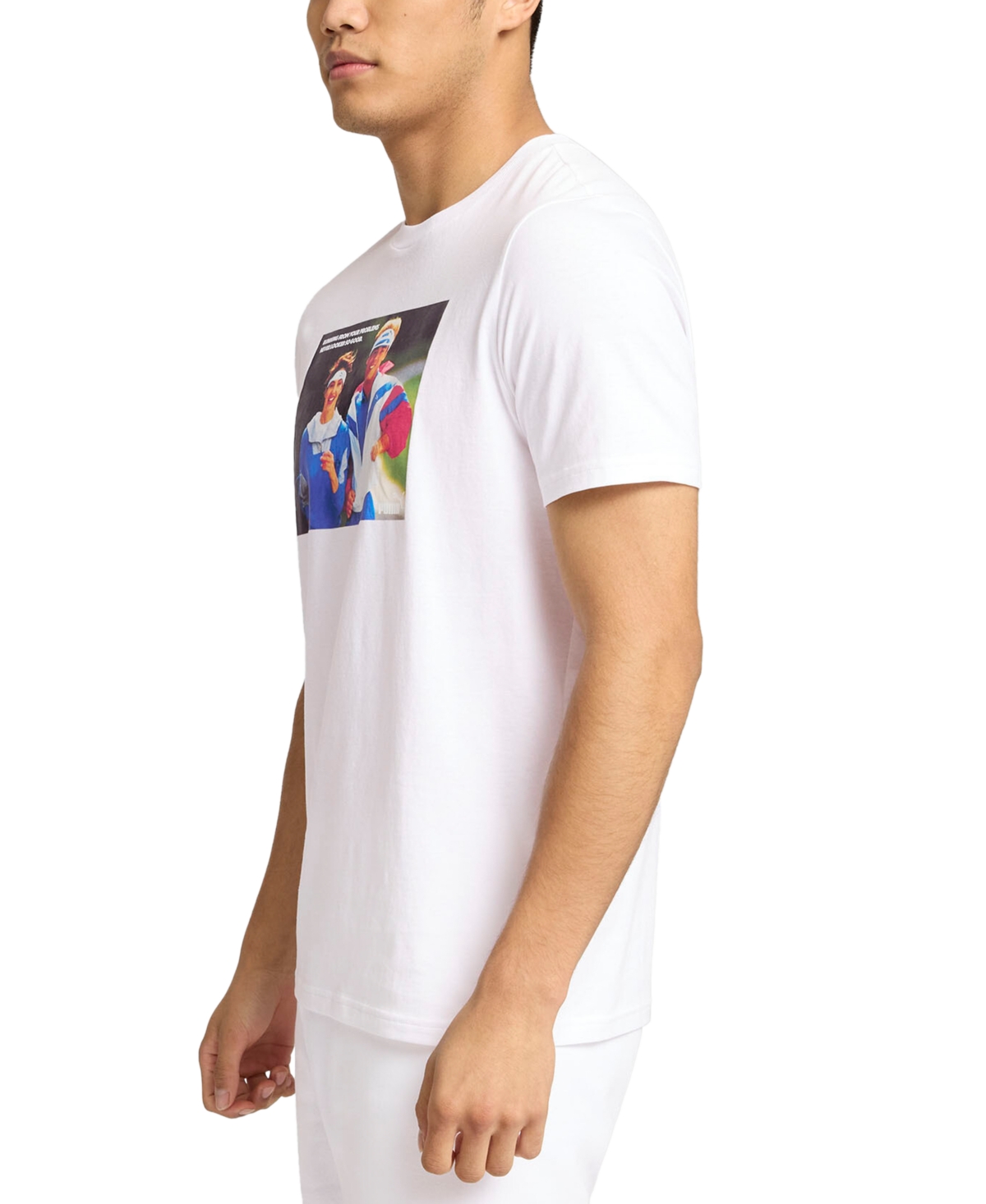 Puma Men's Motivation Regular-fit Graphic T-shirt In White
