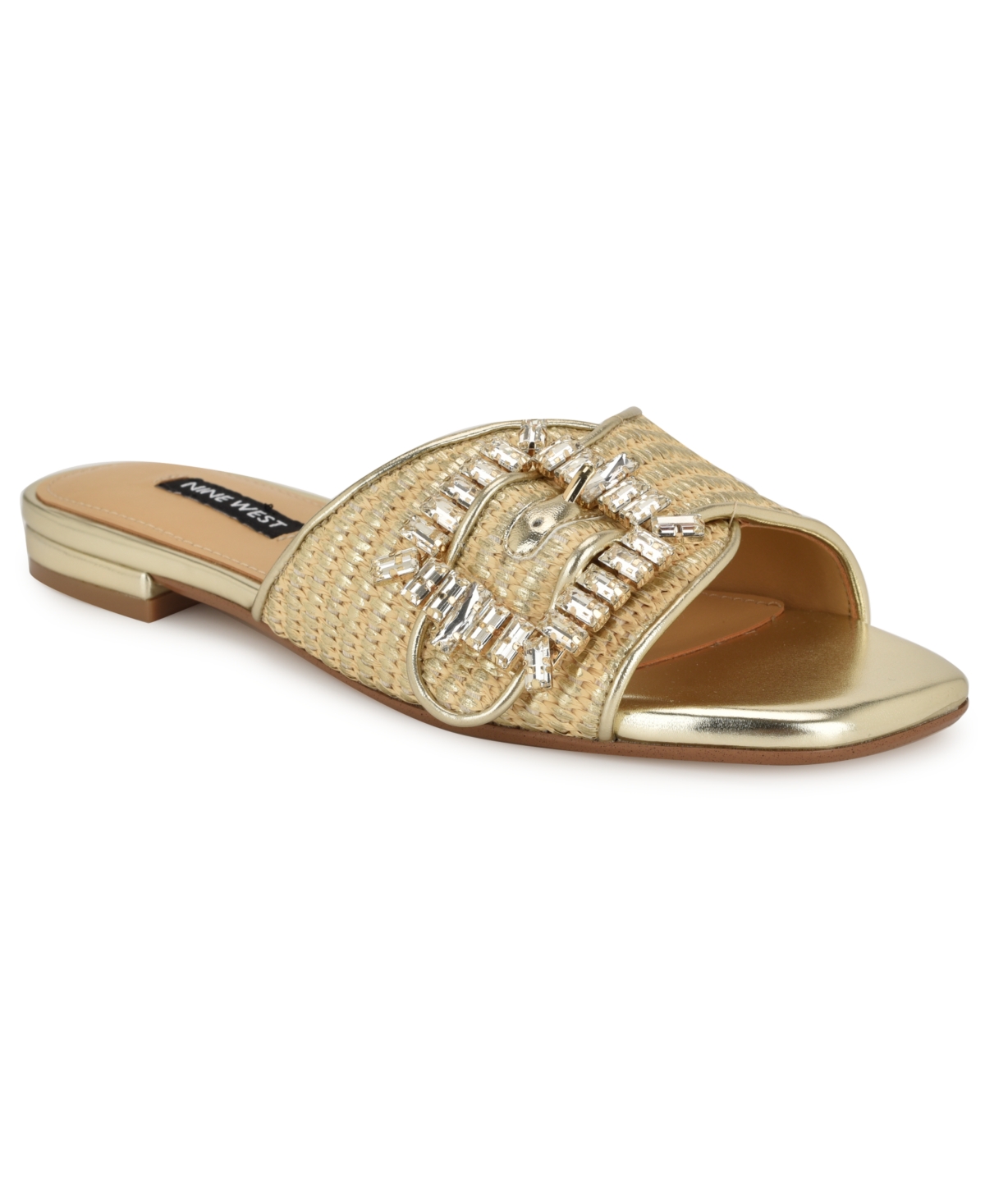 Nine West Laniey Slide Sandal In Gold