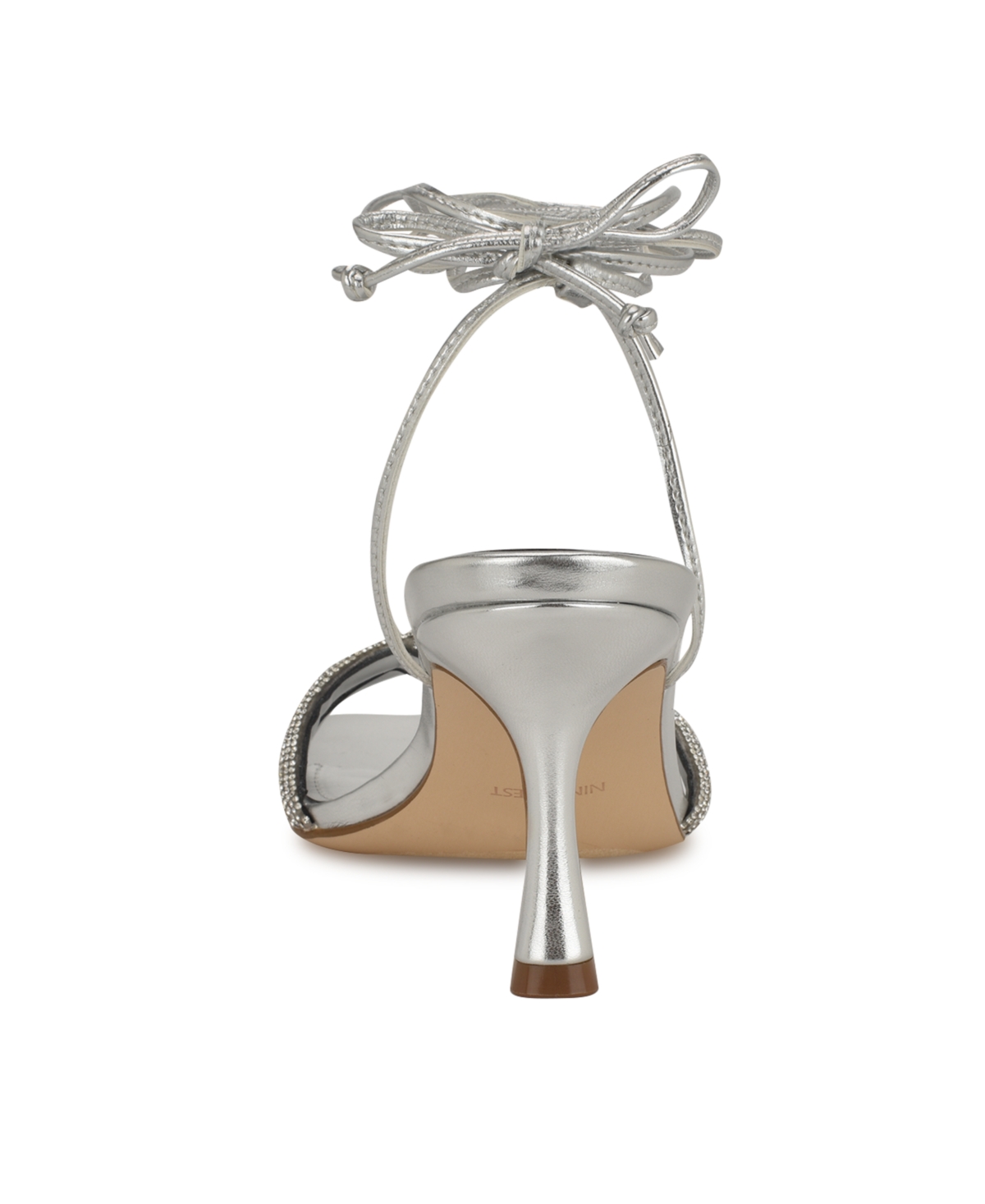 Nine West Raqchel Ankle Wrap Sandal In Silver