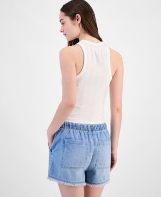 Grayson Threads, The Label Juniors' Pointelle Hibiscus Graphic Tank Top