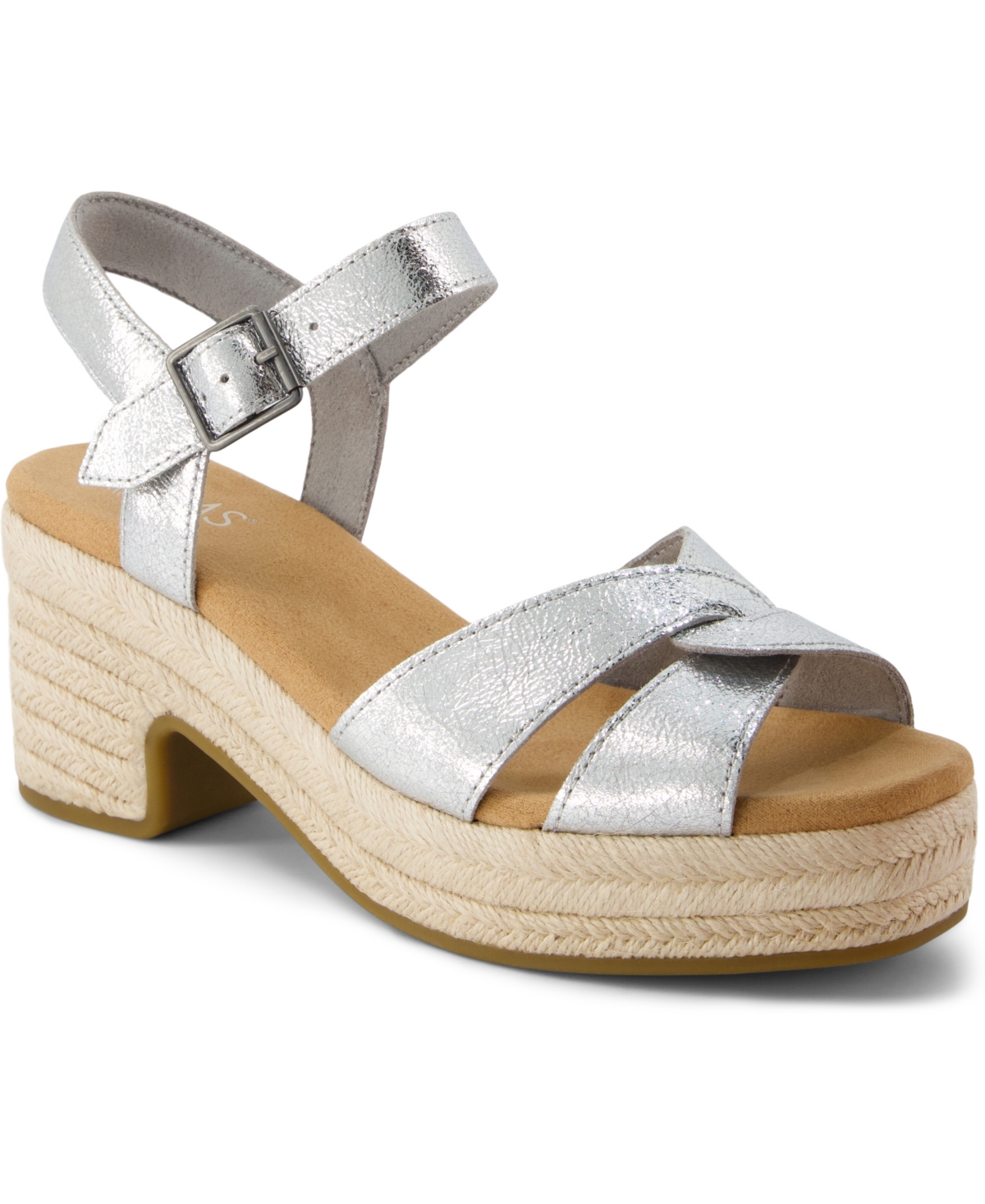 TOMS WOMEN'S ISLA OPEN TOE WEDGE SANDALS 