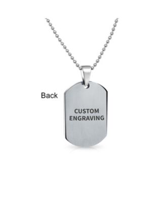 Medical ID Dog Tag Steel Pendant Necklace 20" Chain