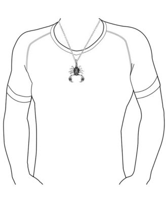 Tribal Zodiac Scorpion Necklace Stainless Steel Oxidized Black 20 Inches