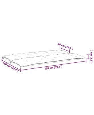 Garden Bench Cushion Beige 59.1"x(19.7"+19.7")x2.8" Oxford Fabric