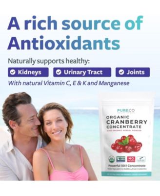 USDA Organic Cranberry Concentrate, Pure Cranberry Juice Concentrate for Urinary Tract, Joint & Kidney Health Support, 200srv