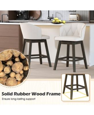 Set of 2 Counter Height Fabric Upholstered Bar Stools Stylish and Comfortable Seating for Kitchen or Bar