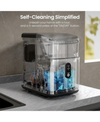 Nugget Ice Makers Ice Maker Machine with Ice, 35lbs/Day,One-Click Operation,Self-Cleaning Countertop Ice Machine,Stainless Steels Upgrade