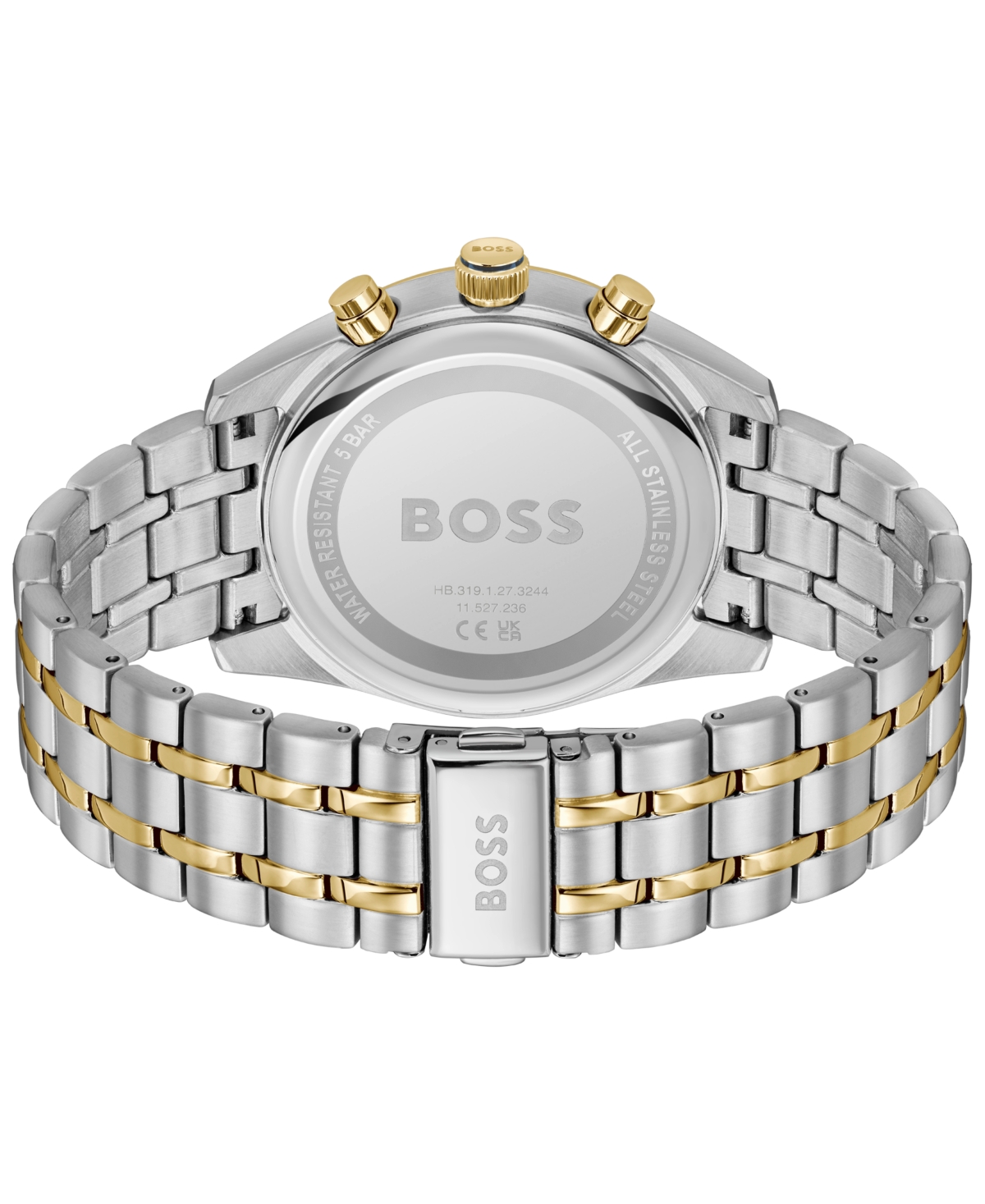 Hugo Boss Men's Skytraveller Quartz Chronograph Ionic Plated Thin Two-tone Stainless-steel Watch, 44mm In Two-tone
