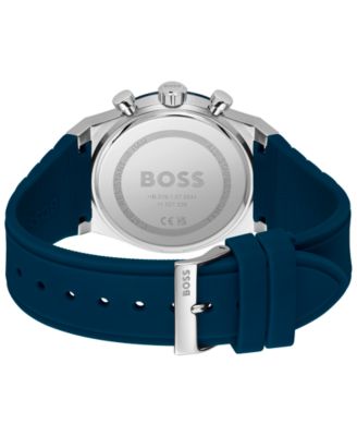 Men's Candor Quartz Chronograph Blue Silicone Watch, 41mm