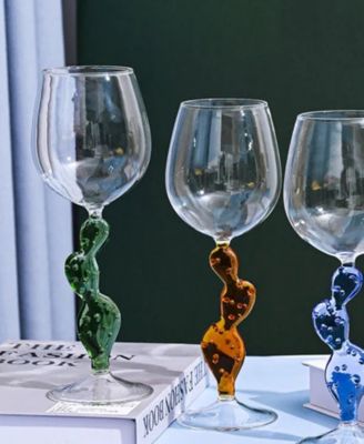 Desert Plants Cactus Stemmed Glass, 11.8 oz. 