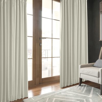 Off White Faux Linen Hotel Blackout Curtain