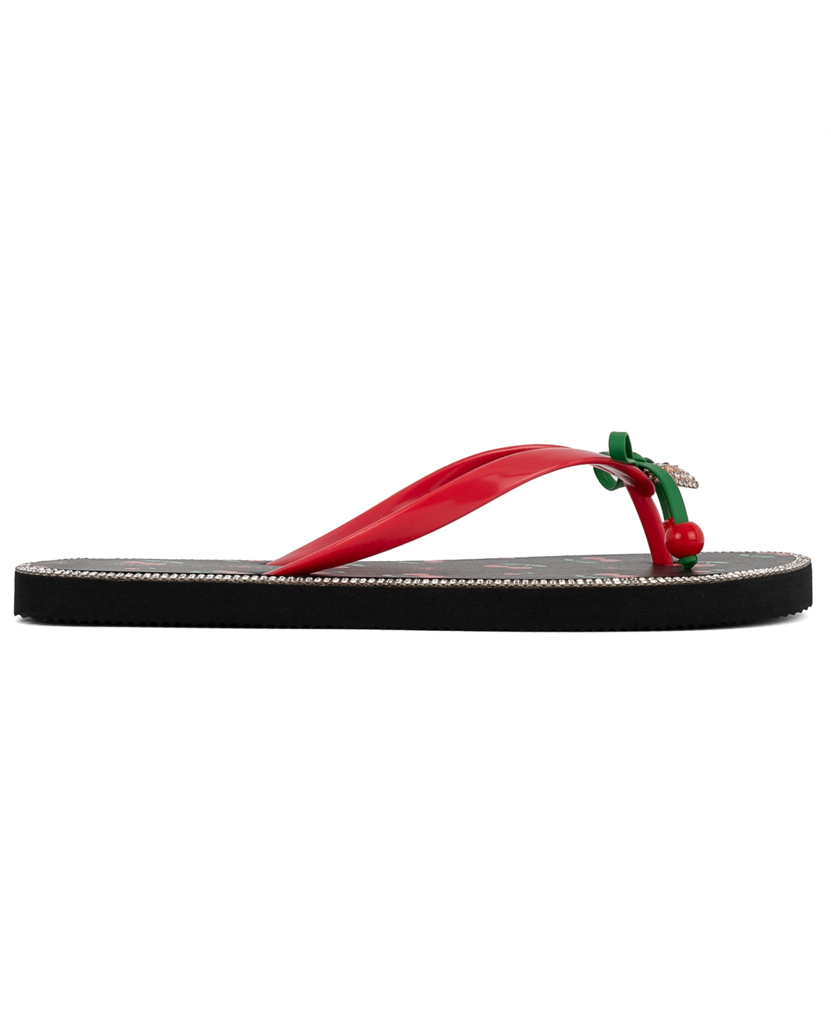 Shop Juicy Couture Women's Slurpy Fruity Flip Flops In Black,cherries