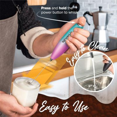 Milk Frother Battery Operated Foam Maker For Coffee With Stainless Steel Stand