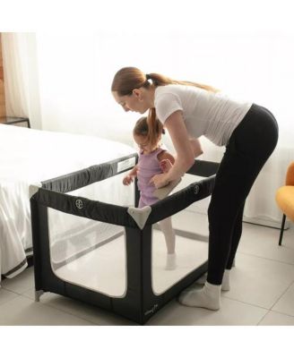 Pack and Play Mattress w/ Travel Carry Bag, Playard Mattress 38"x26" Pack N Play Mattress Topper Washable Waterproof Cover. Hypoallergenic 1.5" Thick