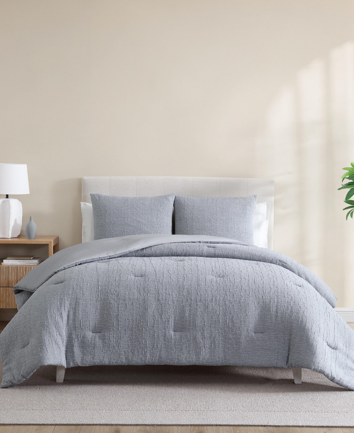 Nautica L Stitch Chambray 3-pc. Comforter Set, King In Gray