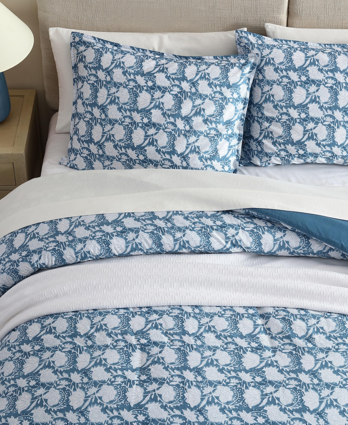 Nautica Bayport Floral Cotton Reversible 3-pc. Comforter Set, Full/queen