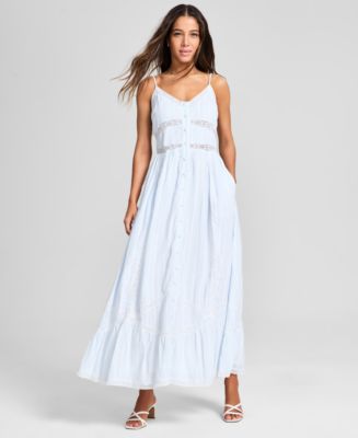 chinese dress ladies PinkBlush White Lace Mesh Overlay Plus Maxi Dress main image 0