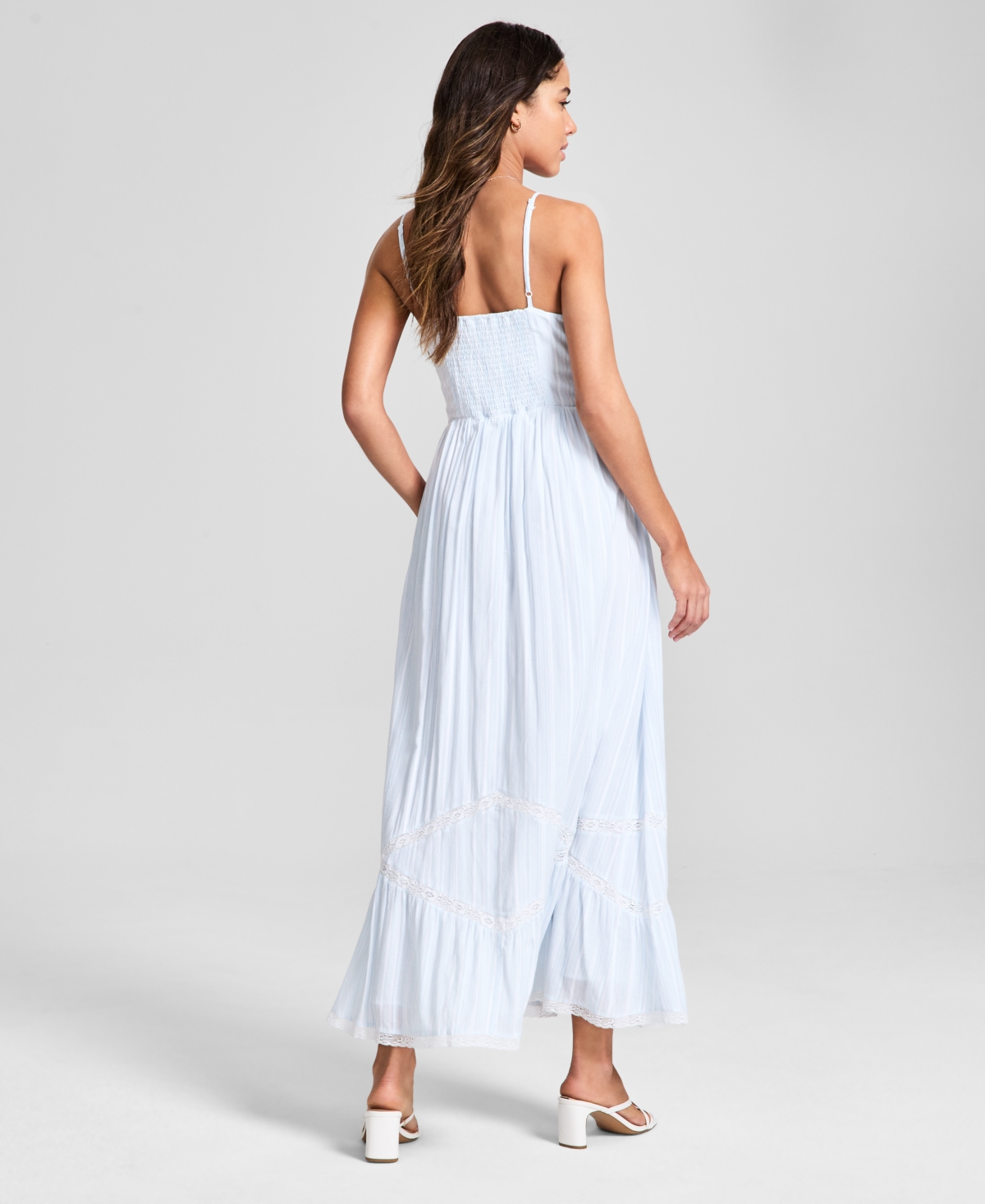 Shop And Now This Women's Lace-inset Fit & Flare Maxi Dress, Exclusively At Macy's