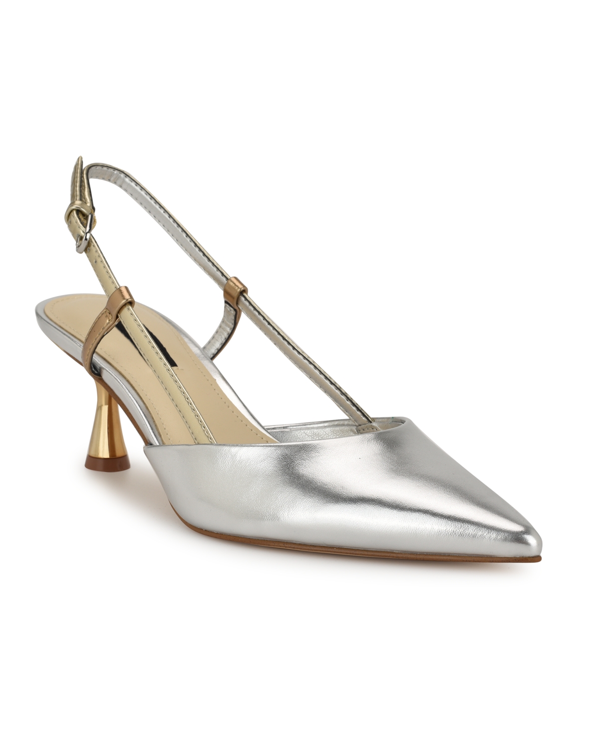 Women's Rhonda Kitten Heel Slingback Pumps - Natural Woven