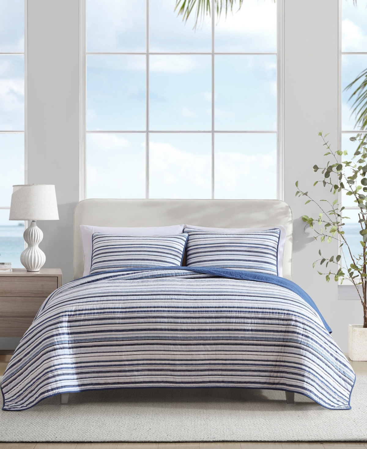 Nautica Pembrook Reversible 2-pc. Quilt Set, Twin In Captains Blue,white