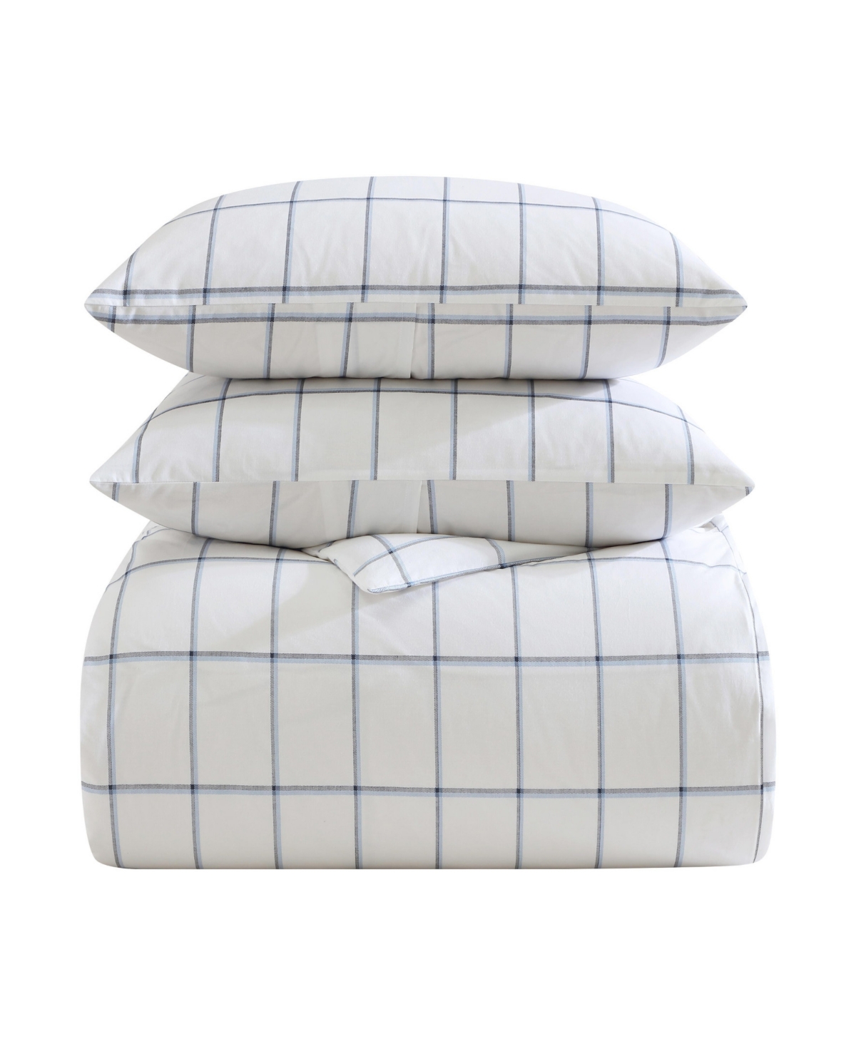 Nautica 200 Thread Count Brenton Stripe Percale Duvet Cover Set In Blue