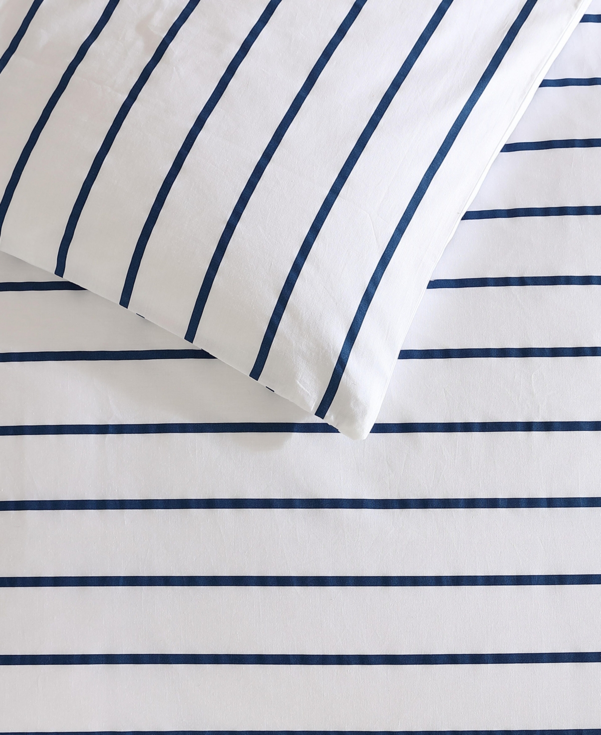 Nautica Brenton Stripe Percale 3-pc. Duvet Cover Set, King In Navy