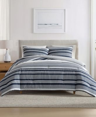 Nautica Coastline Stripe Duvet Cover Set In Captains Blue