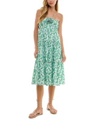City Studios - Juniors' Floral Halter-Neck Midi Dress