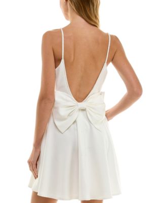 Juniors' Embellished-Strap Bow-Back Dress