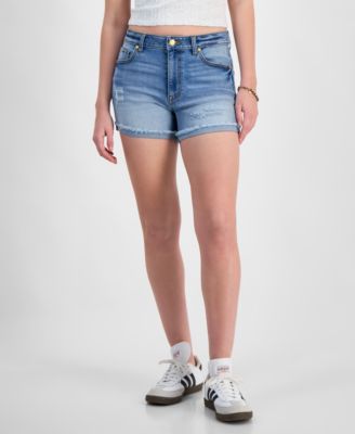 Juniors' 4" High-Rise Curvy Denim Shorts 
