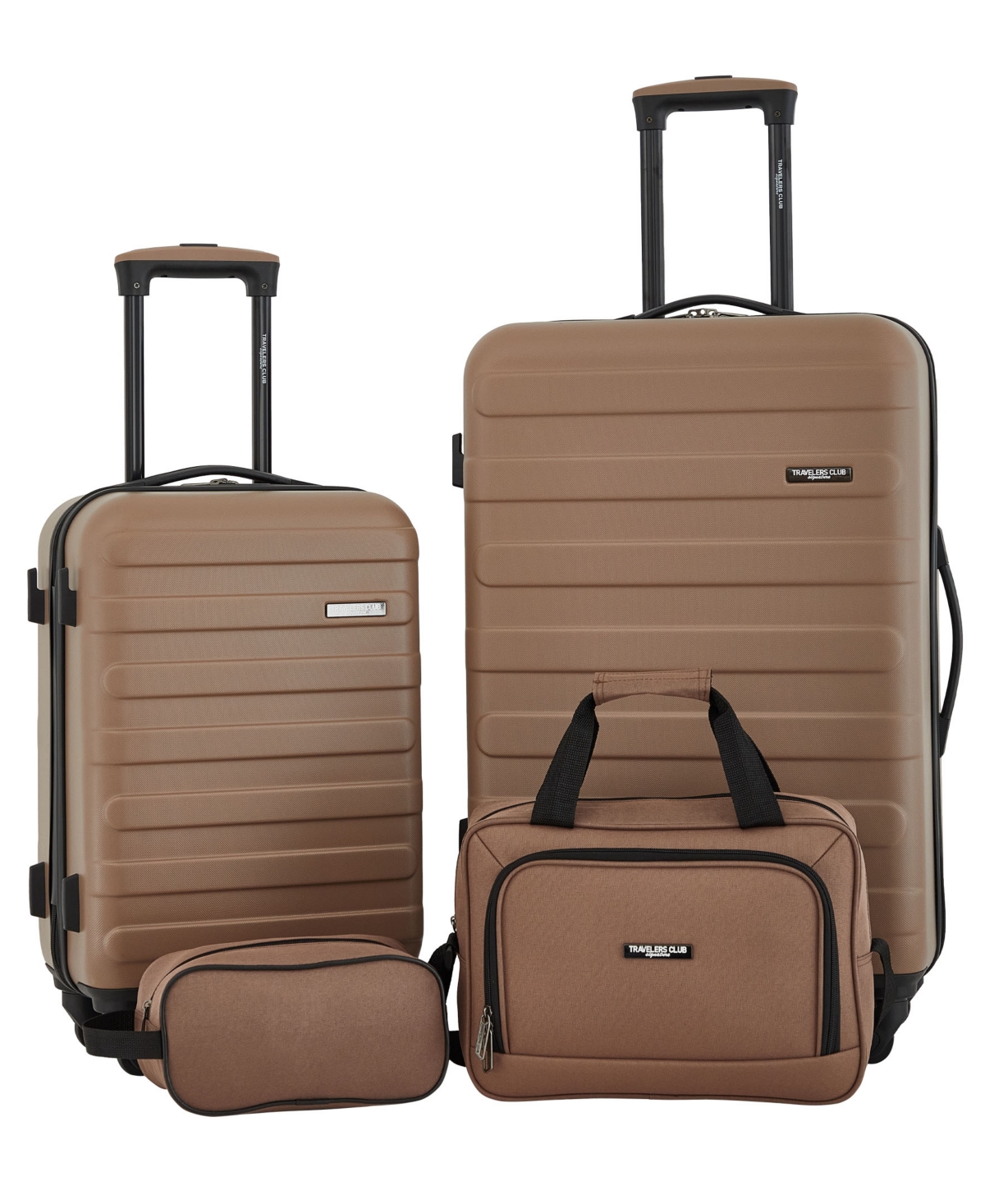 Travelers Club Austin 4 Piece Hardside Luggage Set In Mocha