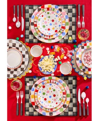 Black Check Round Platter