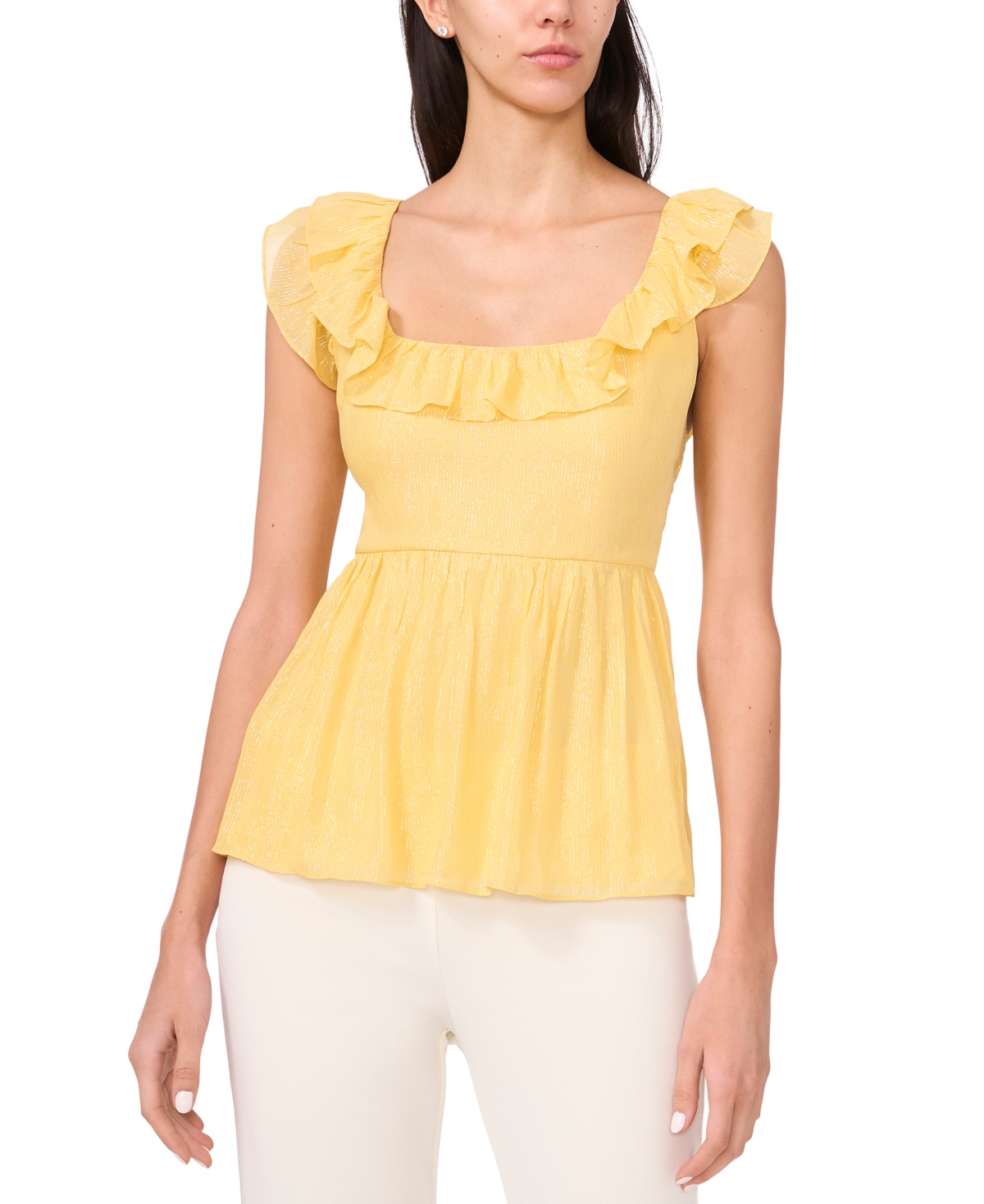 Women's The Jolene Ruffle-Square-Neck Top - Silt Green