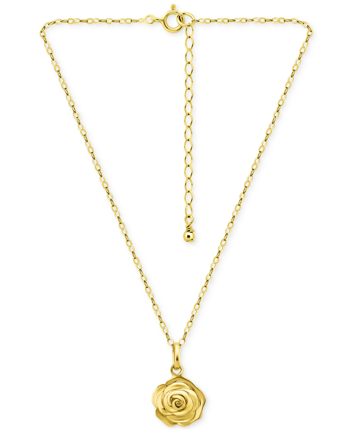 Giani Bernini Rose Pendant Necklace, 16" + 2" Extender In Sterling Silver Or 18k Gold Over Sterling Silver, Exclus In Gold Over Silver