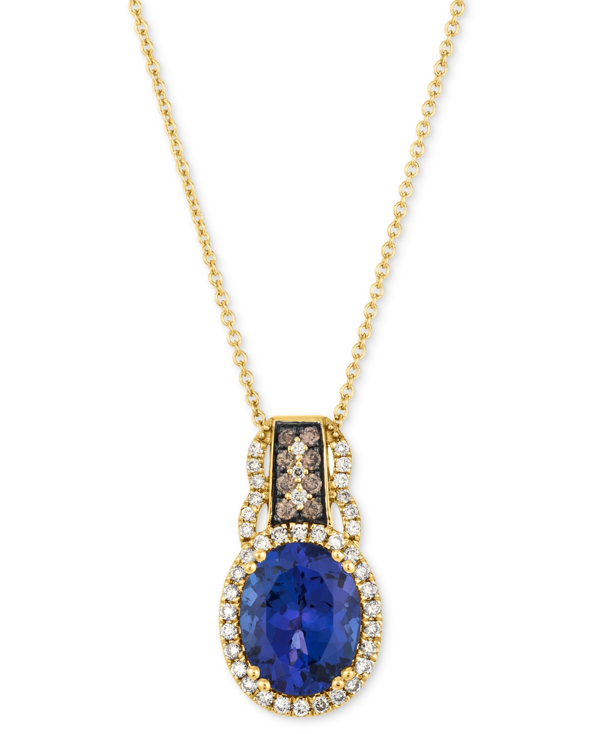 Le Vian Blueberry Tanzanite (2-1/2 Ct. T.w.) & Diamond (1/4 Ct. T.w.) 20" Adjustable Pendant Necklace In 14k In Yellow Gold