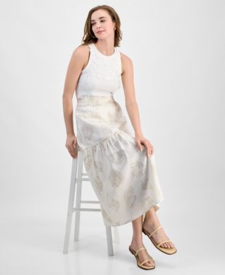 Women's Printed Tiered Maxi Skirt