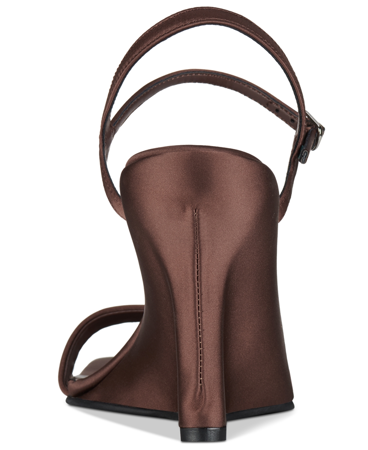 Jeffrey Campbell Kassandra Sculpted Two-piece Wedge Sandals In Brown Satin