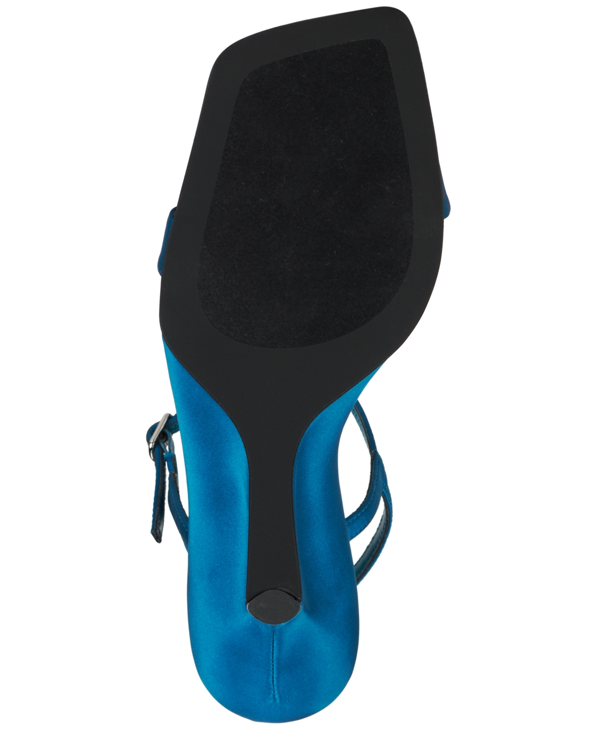 Jeffrey Campbell Kassandra Sculpted Two-piece Wedge Sandals In Blue Satin